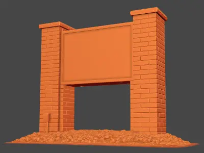 Lawyer Office Sign Low-poly 3D model