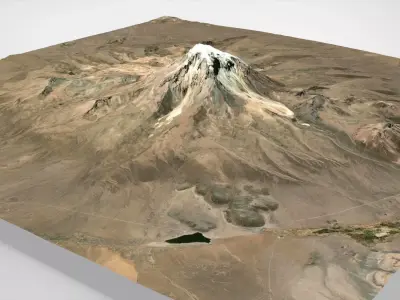 Stratovolcano Sajama Bolivia 3D model