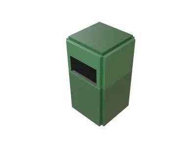 Voxel Trash Bin v1 002 Low-poly 3D model