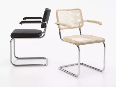 S 64 chair with chrome frame and fabric 3D model