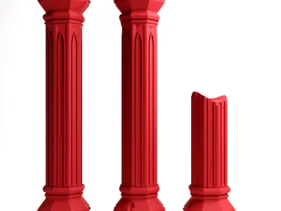 Octagonal Gothic Columns 3D print model