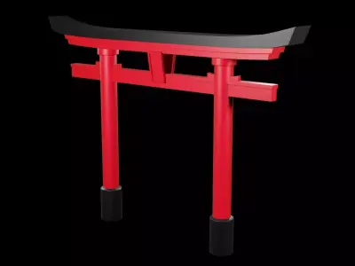 Japanese gate Free 3D model