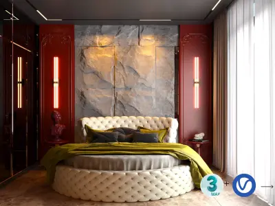 Bedroom Design 3ds max scene 3D model