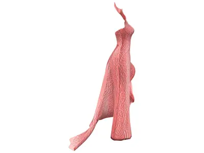 Floor Length Couture Dress Low-poly 3D model