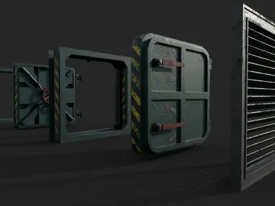 Hermetic Windows Low-poly 3D model