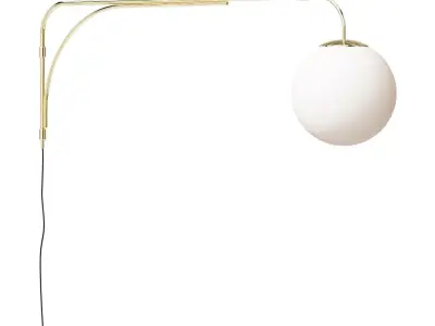 Lamp on a stand made of brass and opaline Moricio 3D model