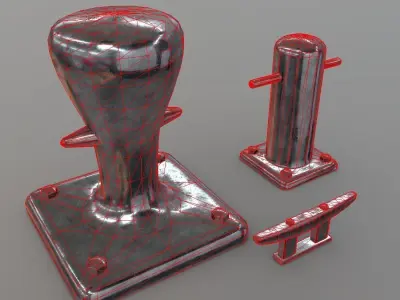 Bollard Cleat Low-poly 3D model