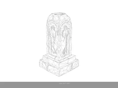 Low Poly Stylized Glowing Rune Obeliks Low-poly 3D model