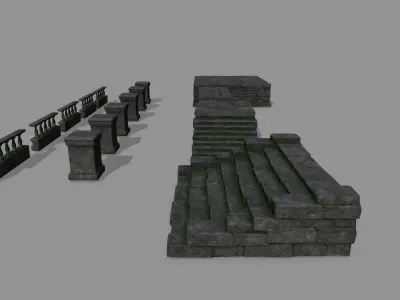 old ruins Low-poly 3D model