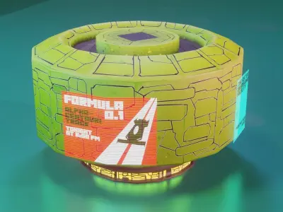 Modular Stylized Cyberpunk Building 5 Low-poly 3D model