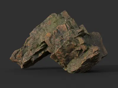 Low poly Brown Rock 190829 Low-poly 3D model