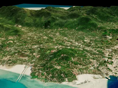 Ko Pha Ngan Island 3d model terrain Low-poly 3D model