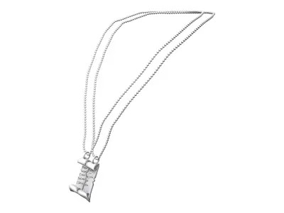 Necklace with Teared Pendant Low-poly 3D model
