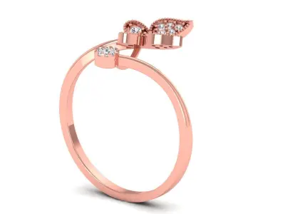 Solitaire Wedding Engagement Women Light Weight Bypass Rings 3D print model buy