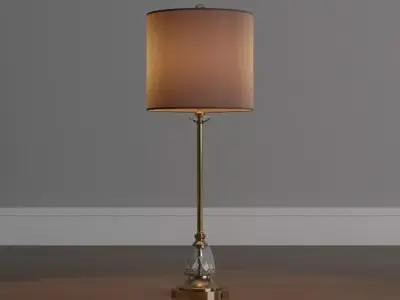 gold plate table lamp Low-poly 3D model
