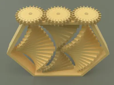 Wooden wind spinner 3D model