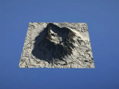 Landscape Environment Volcano Snow 35 Low-poly 3D model