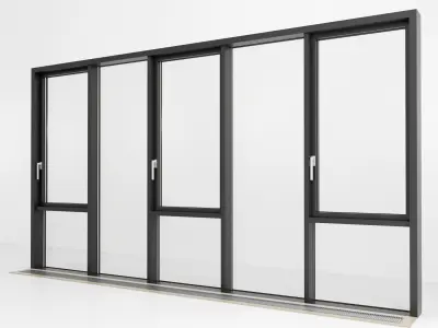 Panoramic glazing Stained glass 80 Low-poly 3D model