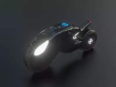 Dark Electric Motorcycle  Low-poly 3D model