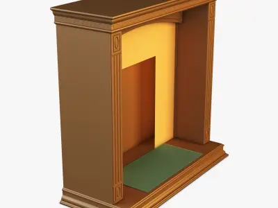 Victory fireplace with door 3D model