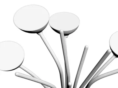 Futuristic tall lamp with bench 3D model