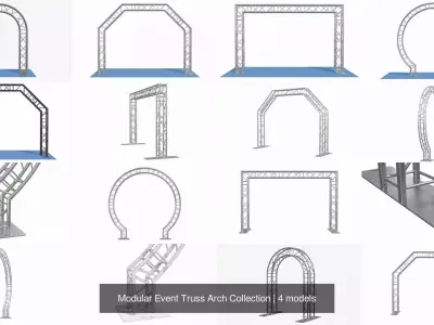 Modular Event Truss Arch Collection 3D Model Pack
