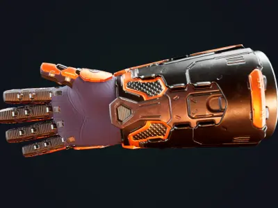 Sci-fi Power Gloves Low-poly 3D model
