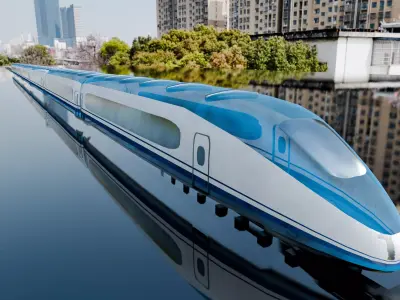 Real High Speed Train 3D Model Low-poly 3D model