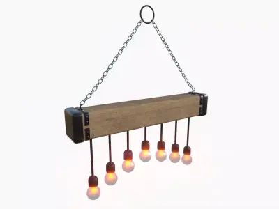 rustic chandelier Low-poly 3D model purchase