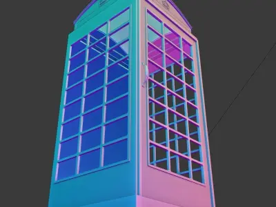 phone booth 3d model Low-poly 3D model