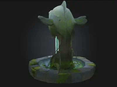Fish Fountain  Serene Elegance of Aquatic Artistry 3D model