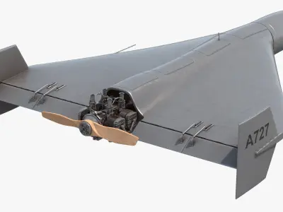  Kamikaze Drone Shahed 136 Gray Rigged 