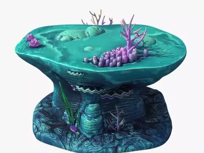 Cartoon Coral Reef v1 PBR Low-poly 3D model