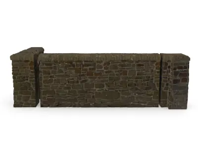 Brick Wall Set Low-poly 3D model