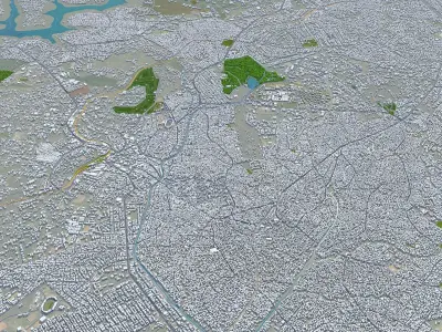 Ibadan Nigeria 40km Low-poly 3D model
