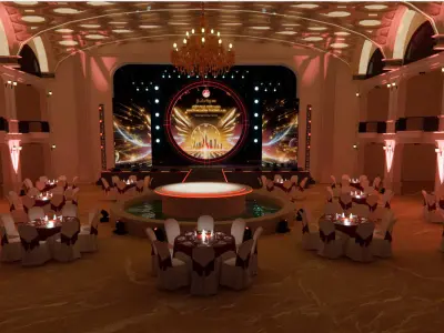 Conference stage layout demo 3D model 3D model