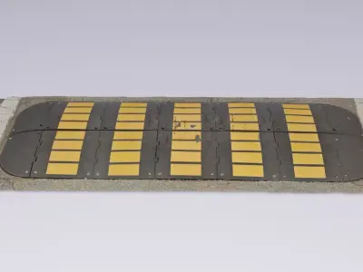 Traffic Speed Bump high-poly 3D model