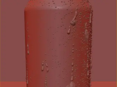 Beverage Can With Water Droplets 500ml 3D model