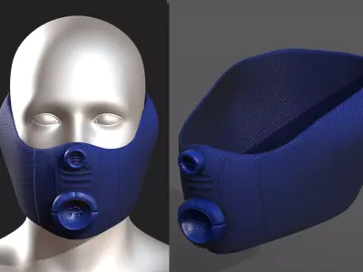 Gas mask helmet 3d model scifi Low-poly  Low-poly 3D model