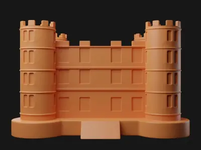 Castle 3D Model orange 3D print model