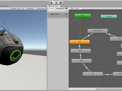 SciFi Futuristic drone robot 3D Low-poly 3D model