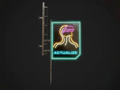 Actualize Neon signs Cyberpunk  PBR Game Ready model Low-poly 3D model