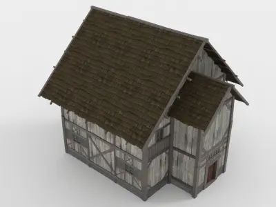 Wooden House Low-poly 3D model get
