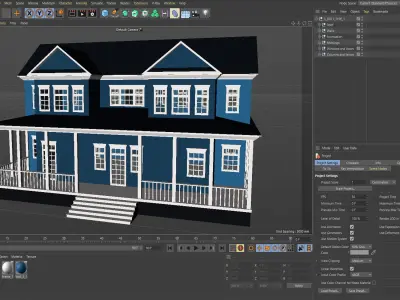 cartoon country cottage Low-poly 3D model purchase