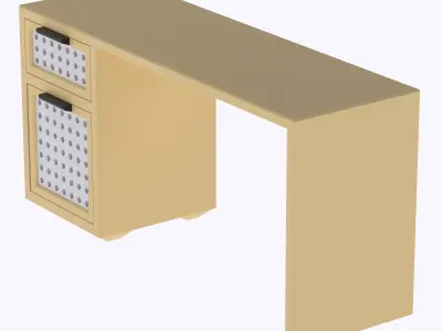Desk with functional door drawer and customizable panel  3D print model