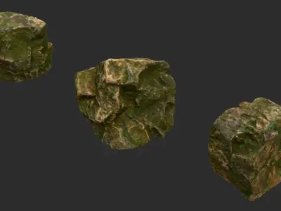 Photoscanned Rocks 01 Low-poly 3D model