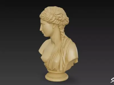 Greek Goddess Aphrodite Bust Low-poly 3D model