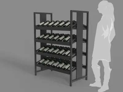 Wine Bottles Display 3D model