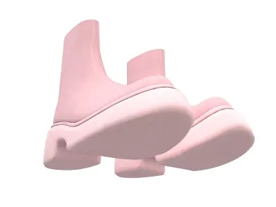 Short Boots v1 005 Low-poly 3D model