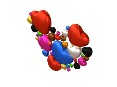 Combination Design Heart Icon v1 016 3D model